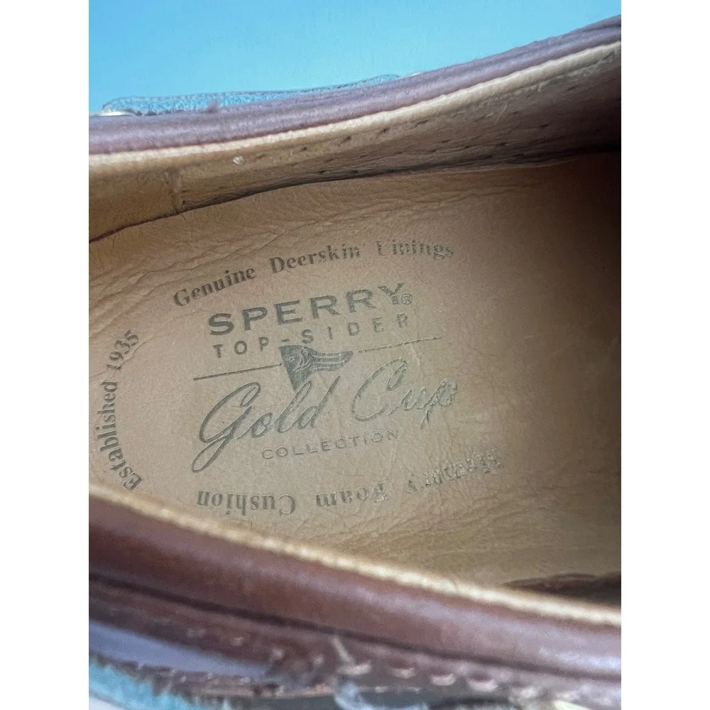 Sperry Top-Sider Gold Cup Boat Shoes Mens 11M Tan Brown Leather 0834911